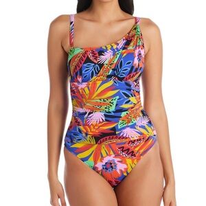 Bleu Rod Beattie Night Safari One piece oneShoulder Mio Swimsuit bathing suit 10